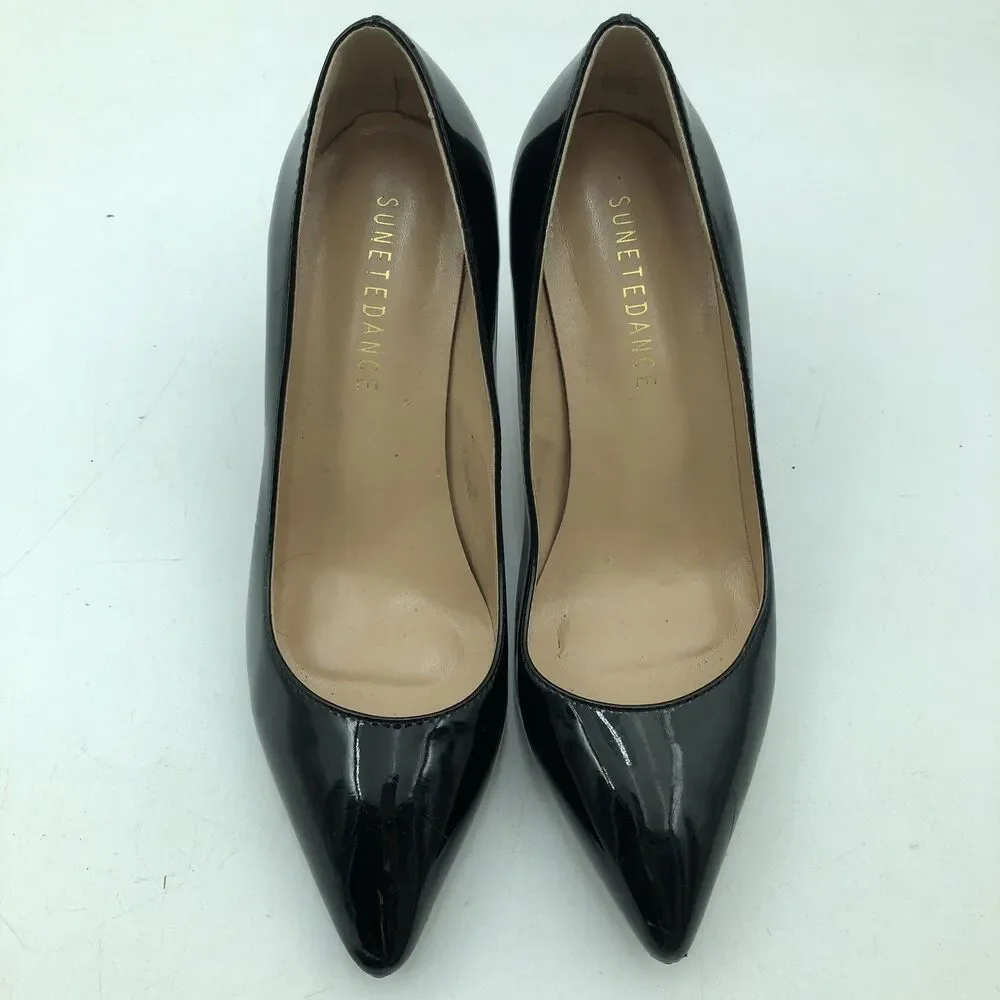 SUNETEDANCE Women's Size 5 Classic Pumps Slip On Gloss Black